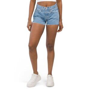 Levi's 501 Original Womens Light Wash Raw Hem Button Fly Jean Shorts Sz 34 New
